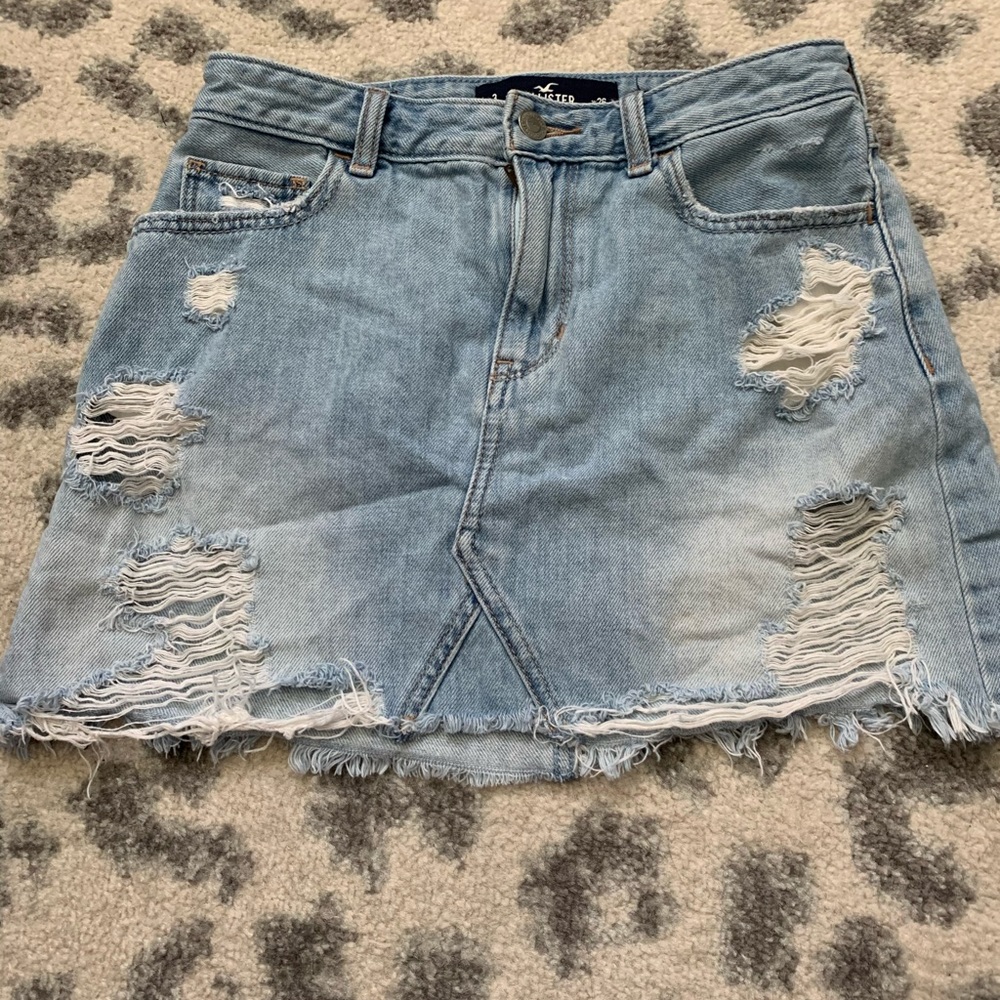hollister jean skirt